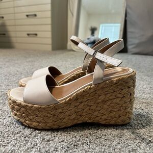 Elegant Beige Wedge Sandals